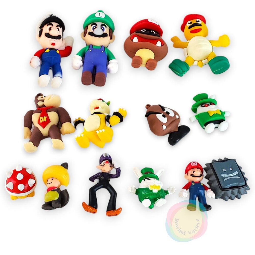 Super Mario 14pc Mini Figure Charm Set - Bowser Donkey Kong